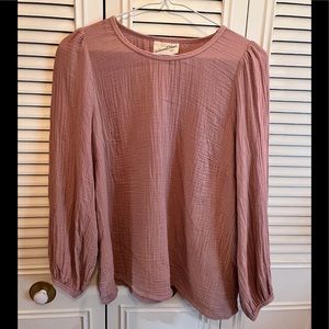 Blush 3/4 sleeve gauze blouse